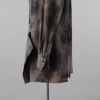 ZIGGY CHEN ジギーチェン / 美品 22SS Elongated Shirts with Schholar Print スカラープリント ロング 長袖シャツ / 0M2210732 / size 44 (GRAY) 352013-in-ue
