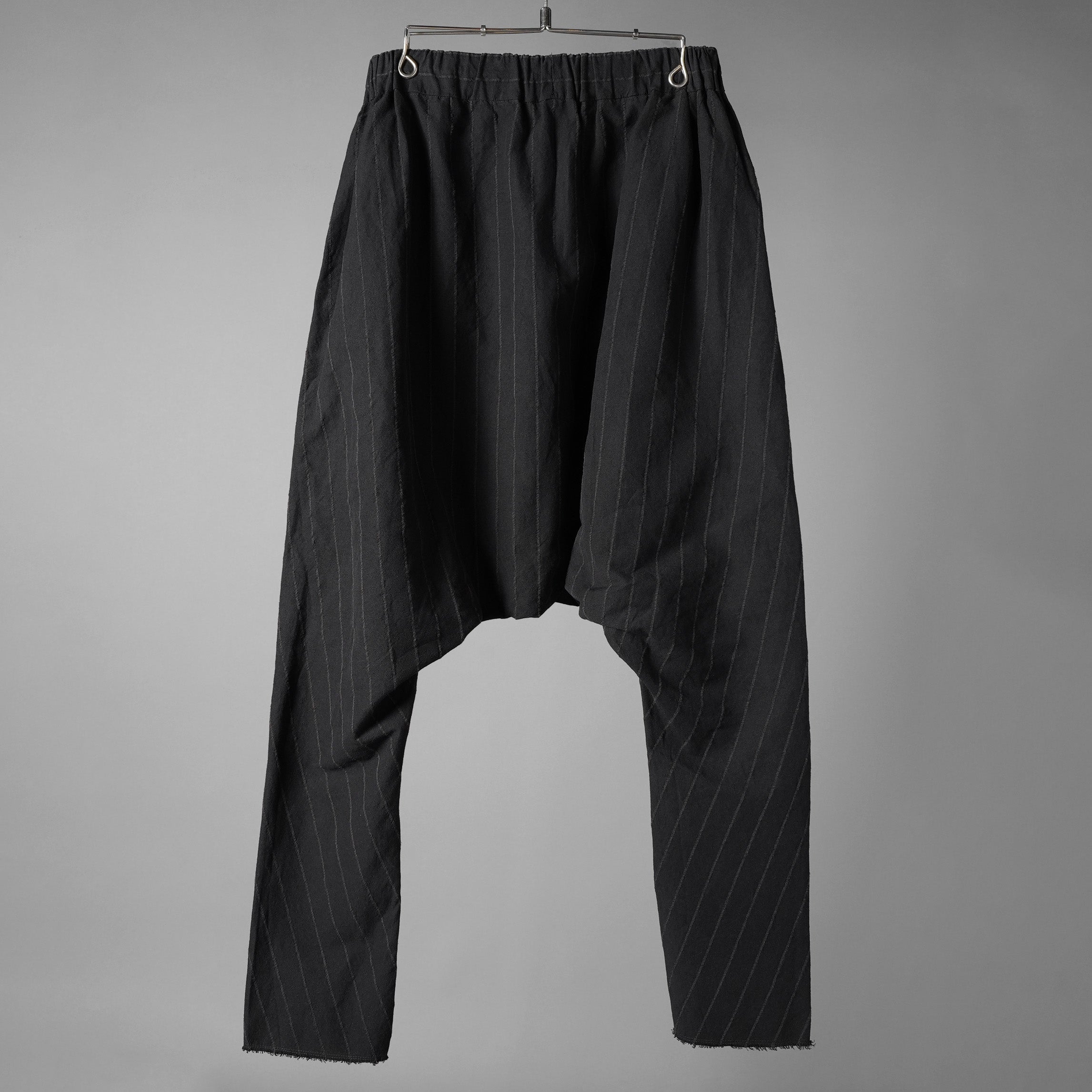 m.a+ エムエークロス / 25SS vertical pocket elastic waist sarrouel / サルエル ジョッパーズ パンツ / PU521-LCST1 / size 48 (BLACK STRIPE)
