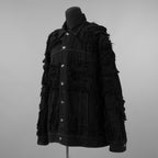 Rick Owens DRKSHDW ダークシャドウ / 22AW JUMBO WORKER JACKET (SHREDDED/SBSLH) アウター ジャケット / DU02A3761-BD / size XS (BLACK) 123004-alm