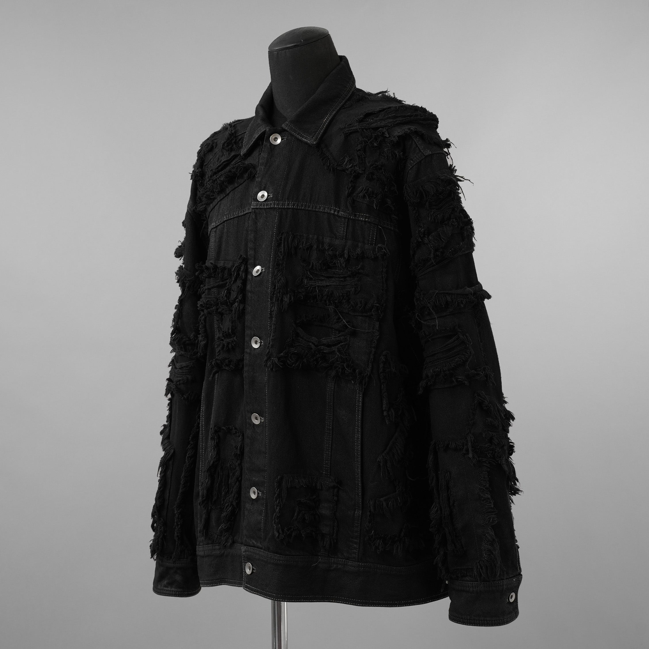 Rick Owens DRKSHDW ダークシャドウ / 22AW JUMBO WORKER JACKET (SHREDDED/SBSLH) アウター ジャケット / DU02A3761-BD / size XS (BLACK) 123004-alm