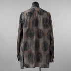 ZIGGY CHEN ジギーチェン / 美品 22SS Elongated Shirts with Schholar Print スカラープリント ロング 長袖シャツ / 0M2210732 / size 44 (GRAY) 352013-in-ue