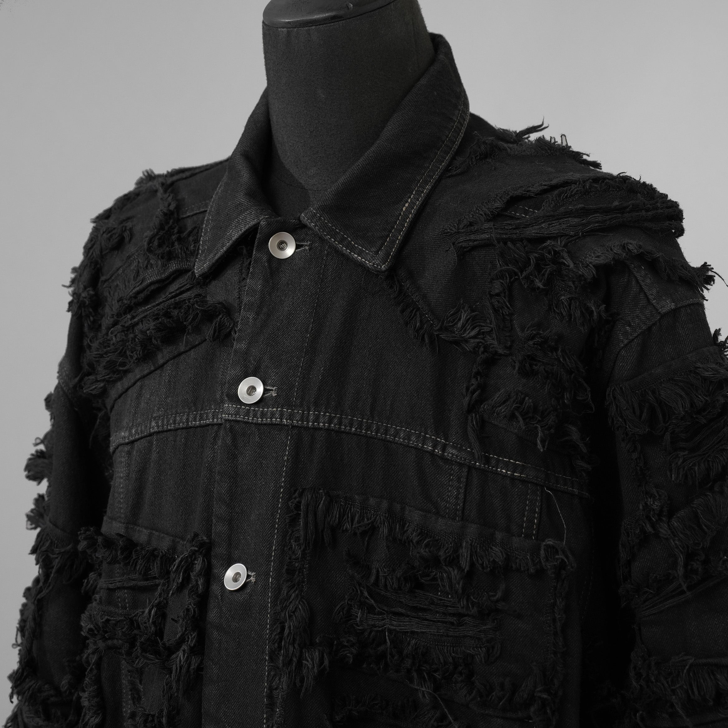 Rick Owens DRKSHDW ダークシャドウ / 22AW JUMBO WORKER JACKET (SHREDDED/SBSLH) アウター ジャケット / DU02A3761-BD / size XS (BLACK) 123004-alm