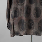 ZIGGY CHEN ジギーチェン / 美品 22SS Elongated Shirts with Schholar Print スカラープリント ロング 長袖シャツ / 0M2210732 / size 44 (GRAY) 352013-in-ue