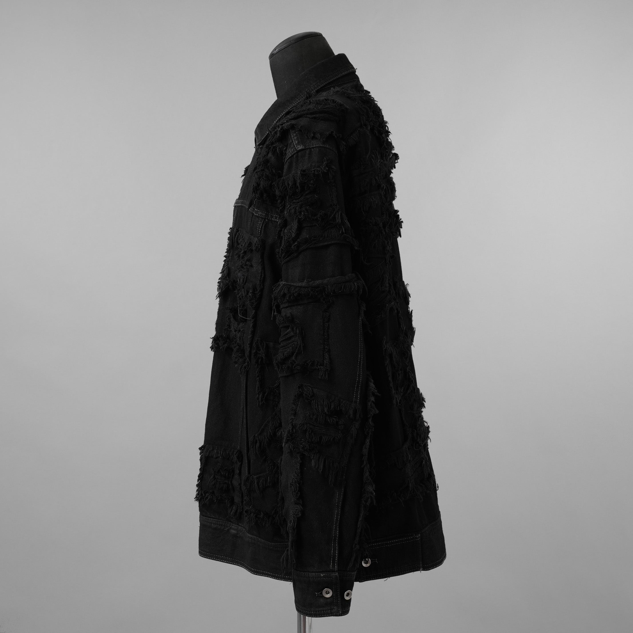 Rick Owens DRKSHDW ダークシャドウ / 22AW JUMBO WORKER JACKET (SHREDDED/SBSLH) アウター ジャケット / DU02A3761-BD / size XS (BLACK) 123004-alm
