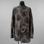 ZIGGY CHEN ジギーチェン / 美品 22SS Elongated Shirts with Schholar Print スカラープリント ロング 長袖シャツ / 0M2210732 / size 44 (GRAY) 352013-in-ue