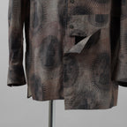 ZIGGY CHEN ジギーチェン / 美品 22SS Elongated Shirts with Schholar Print スカラープリント ロング 長袖シャツ / 0M2210732 / size 44 (GRAY) 352013-in-ue