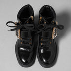 Roger Vivier ロジェ ヴィヴィエ / ヴィヴ レンジャーストラスバックル アンクルブーツ / レースアップブーツ / size 35.5 (23.5cm) BLACK