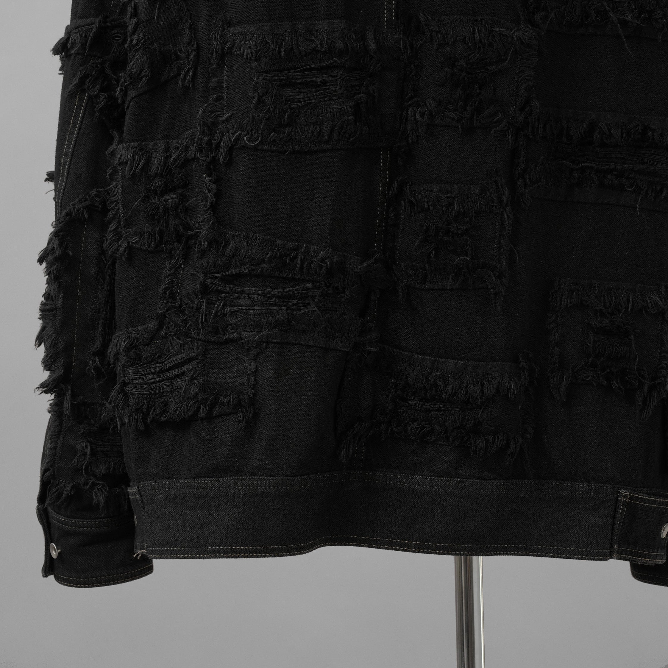 Rick Owens DRKSHDW ダークシャドウ / 22AW JUMBO WORKER JACKET (SHREDDED/SBSLH) アウター ジャケット / DU02A3761-BD / size XS (BLACK) 123004-alm
