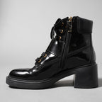 Roger Vivier ロジェ ヴィヴィエ / ヴィヴ レンジャーストラスバックル アンクルブーツ / レースアップブーツ / size 35.5 (23.5cm) BLACK