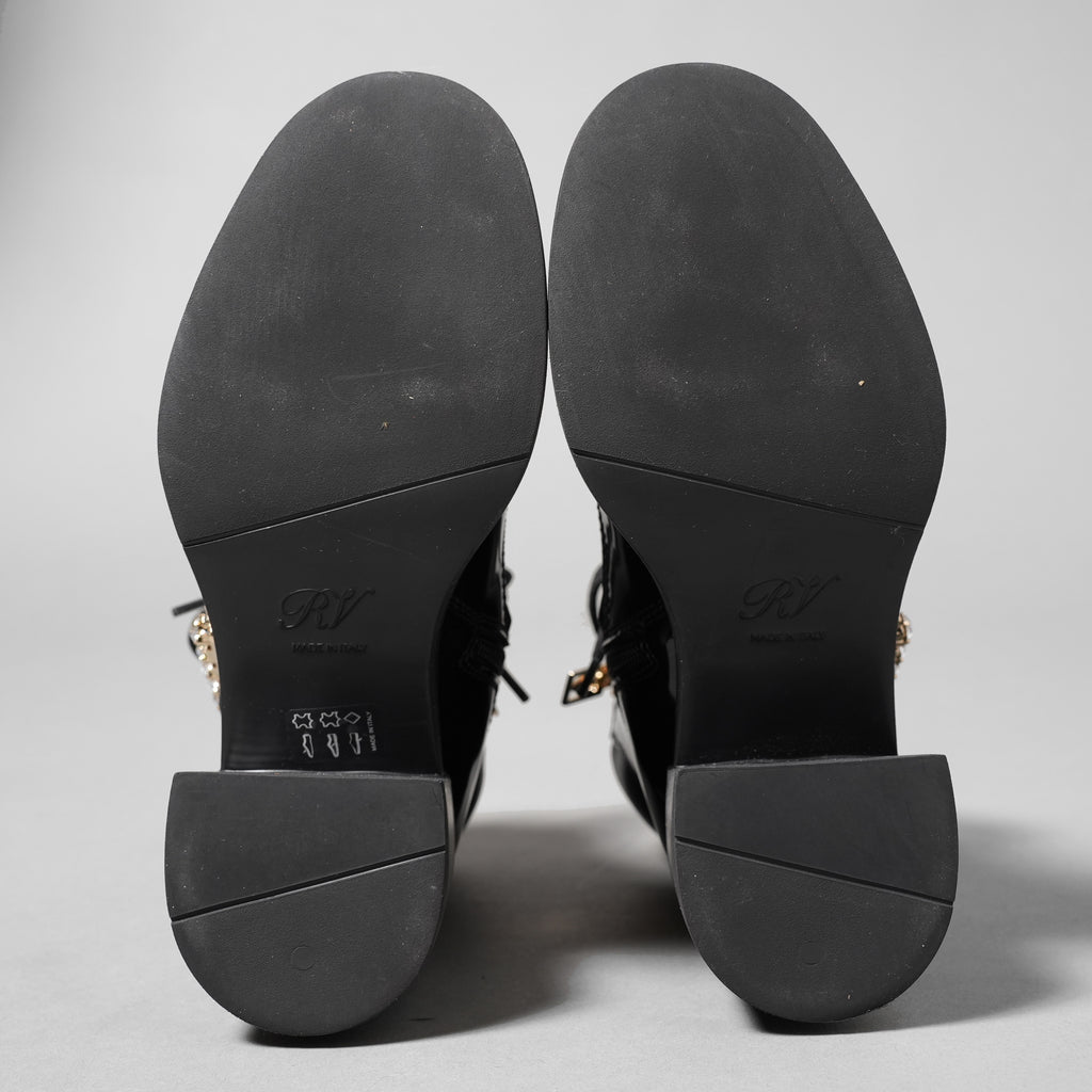 Roger Vivier ロジェ ヴィヴィエ / ヴィヴ レンジャーストラスバックル アンクルブーツ / レースアップブーツ / size 35.5 (22.5cm) BLACK