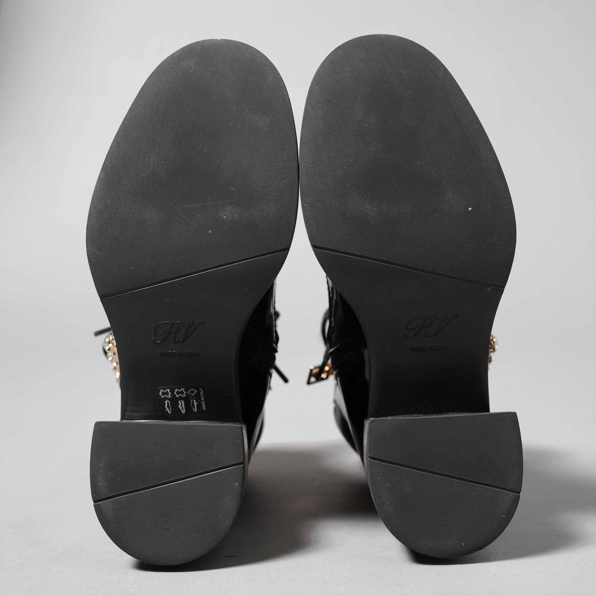 Roger Vivier ロジェ ヴィヴィエ / ヴィヴ レンジャーストラスバックル アンクルブーツ / レースアップブーツ / size 35.5 (23.5cm) BLACK