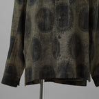 ZIGGY CHEN ジギーチェン / 美品 22SS Scholar Print Field Shirt スカラープリント フィールドシャツ 長袖シャツ / 0M210706 / size 46 (GREEN) 352012-in-ue