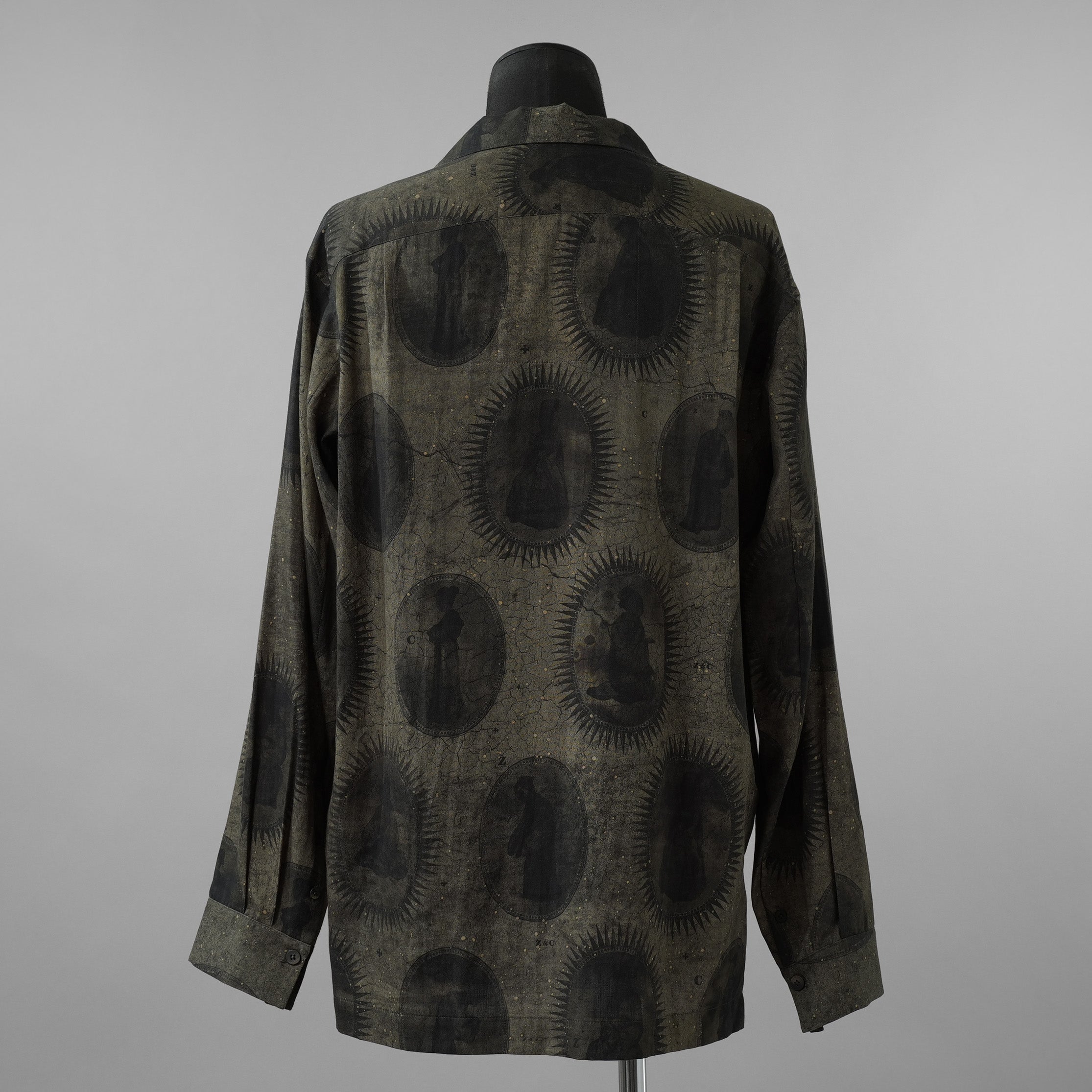 ZIGGY CHEN ジギーチェン / 美品 22SS Scholar Print Field Shirt スカラープリント フィールドシャツ 長袖シャツ / 0M210706 / size 46 (GREEN) 352012-in-ue
