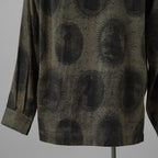 ZIGGY CHEN ジギーチェン / 美品 22SS Scholar Print Field Shirt スカラープリント フィールドシャツ 長袖シャツ / 0M210706 / size 46 (GREEN) 352012-in-ue