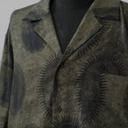ZIGGY CHEN ジギーチェン / 美品 22SS Scholar Print Field Shirt スカラープリント フィールドシャツ 長袖シャツ / 0M210706 / size 46 (GREEN) 352012-in-ue