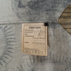 ZIGGY CHEN ジギーチェン / 美品 22SS Scholar Print Field Shirt スカラープリント フィールドシャツ 長袖シャツ / 0M210706 / size 46 (GREEN) 352012-in-ue
