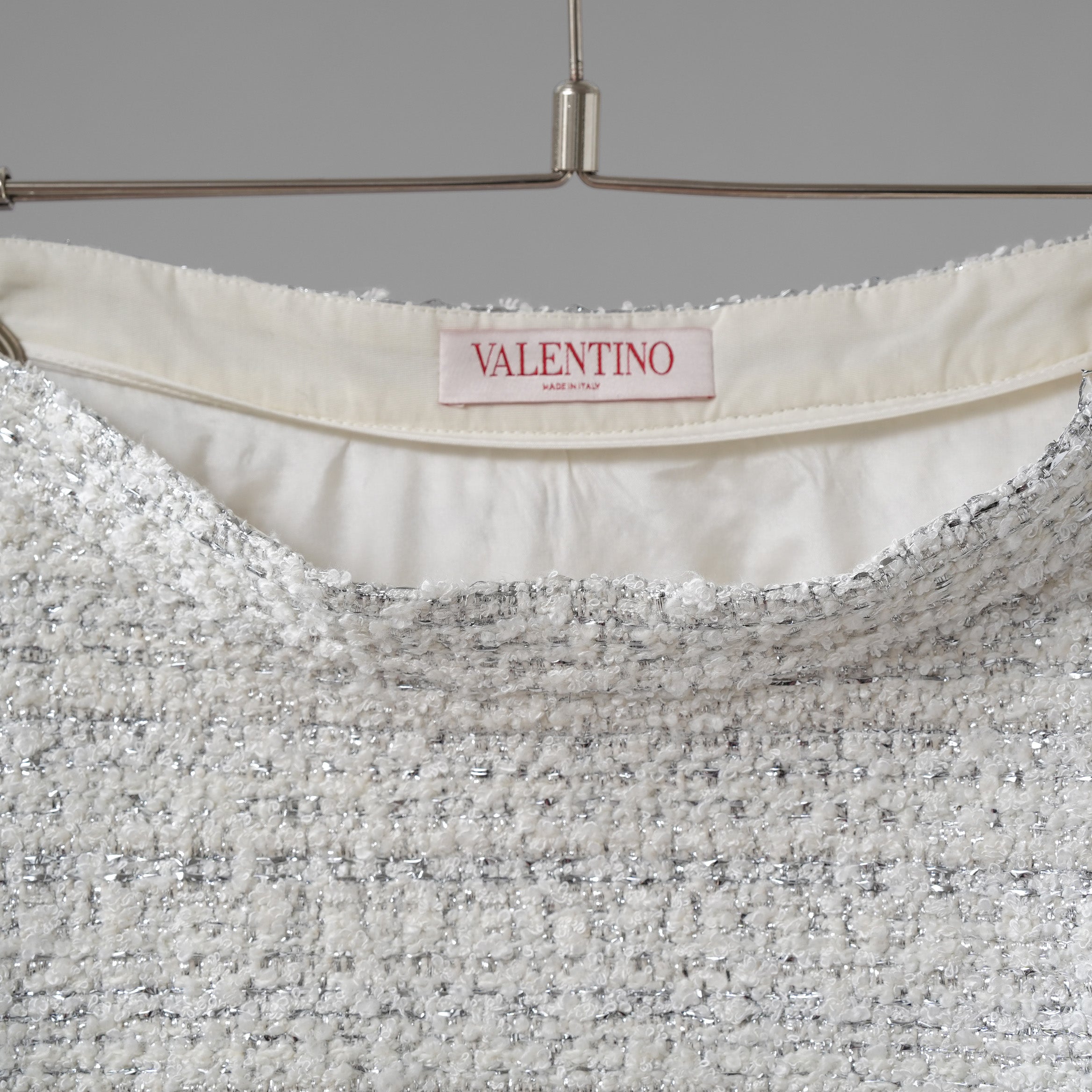 VALENTINO ヴァレンティノ / 22SS 美品 ツイード フレア スカート / XB3RA8H96U1 / size 40 (SILVER) レディース 352009-izm