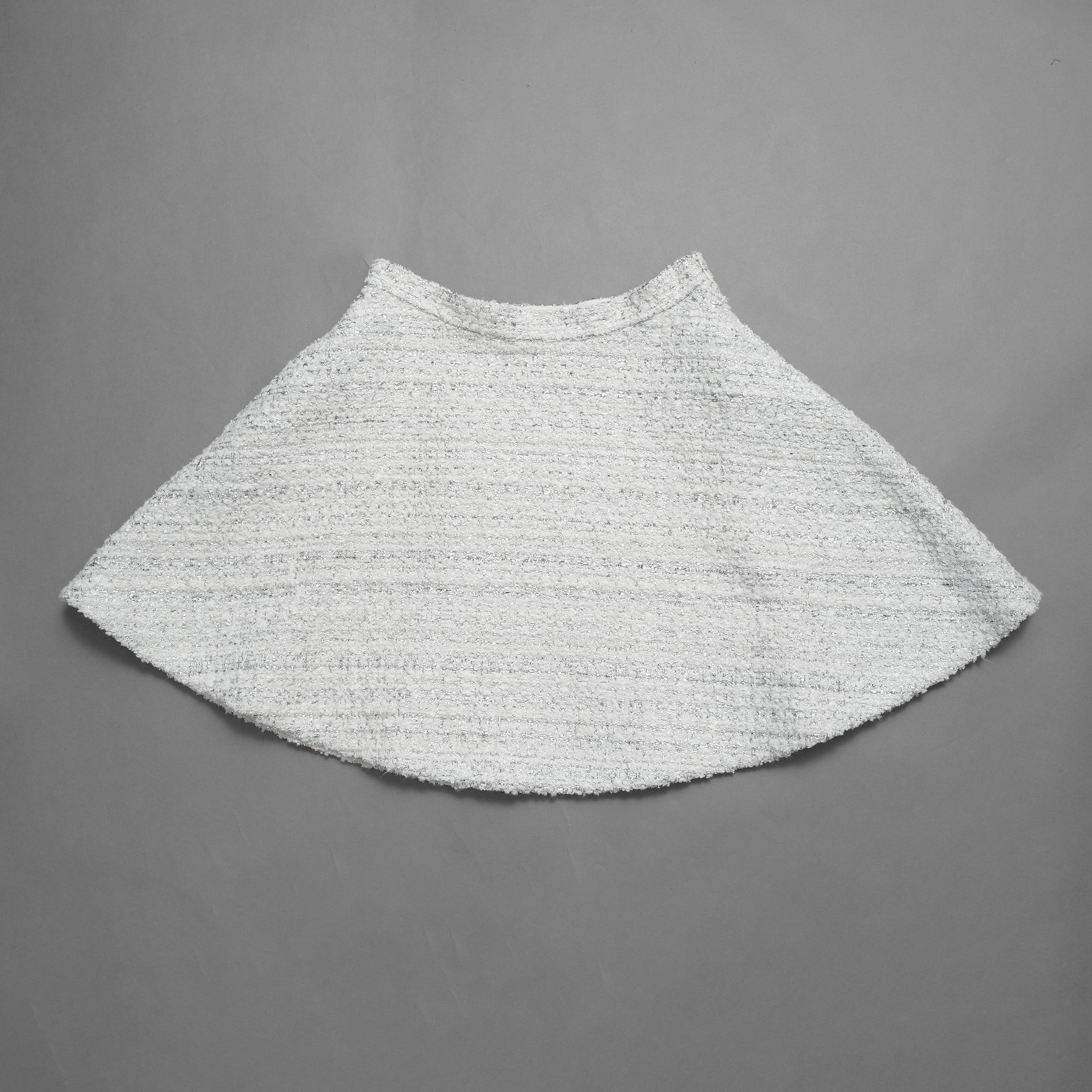 VALENTINO ヴァレンティノ / 22SS 美品 ツイード フレア スカート / XB3RA8H96U1 / size 40 (SILVER) レディース 352009-izm