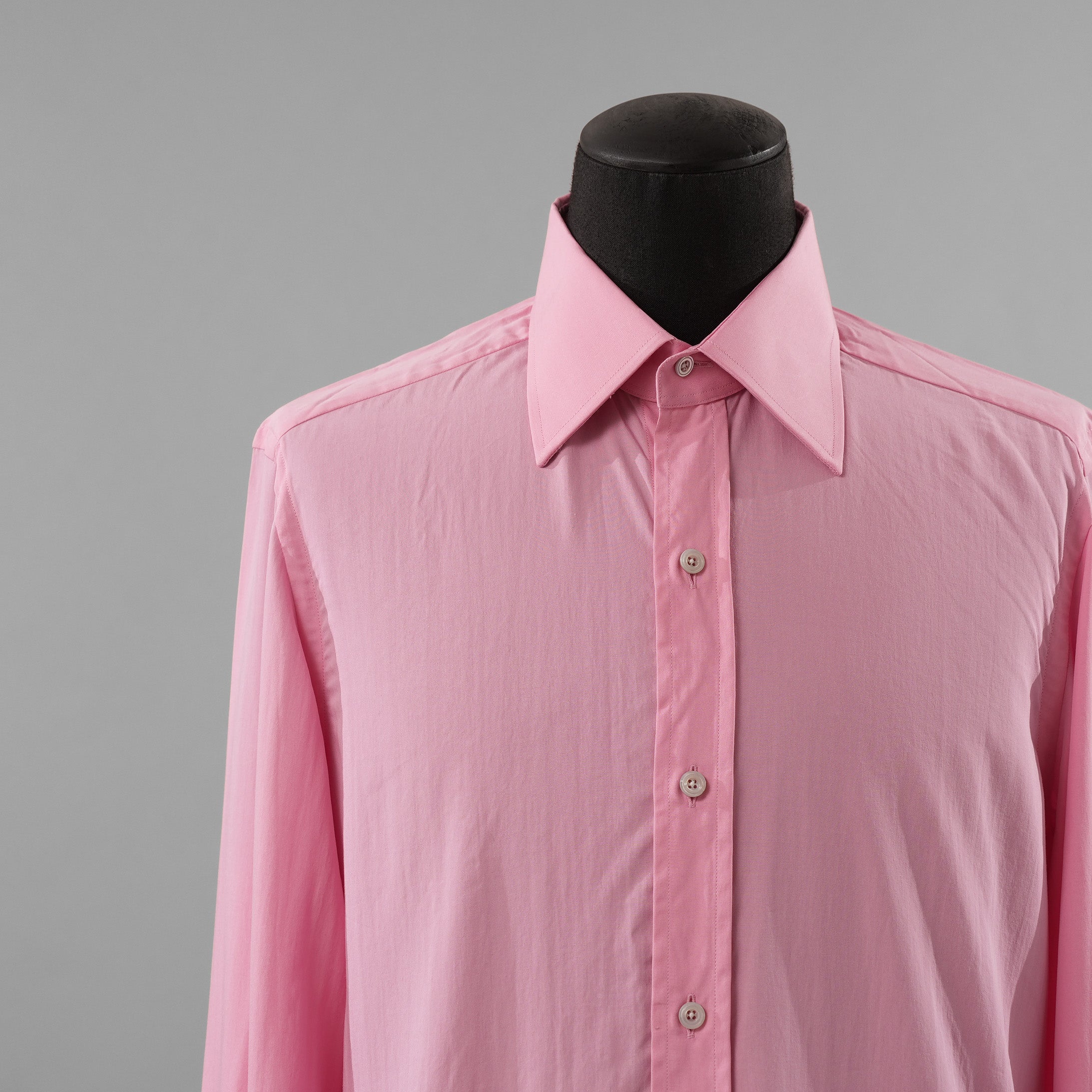 TOM FORD トム フォード / 美品 シルク混 スリムフィット ドレスシャツ 長袖シャツ / HSBC01 / size 40 (PINK) 352018-in-ue