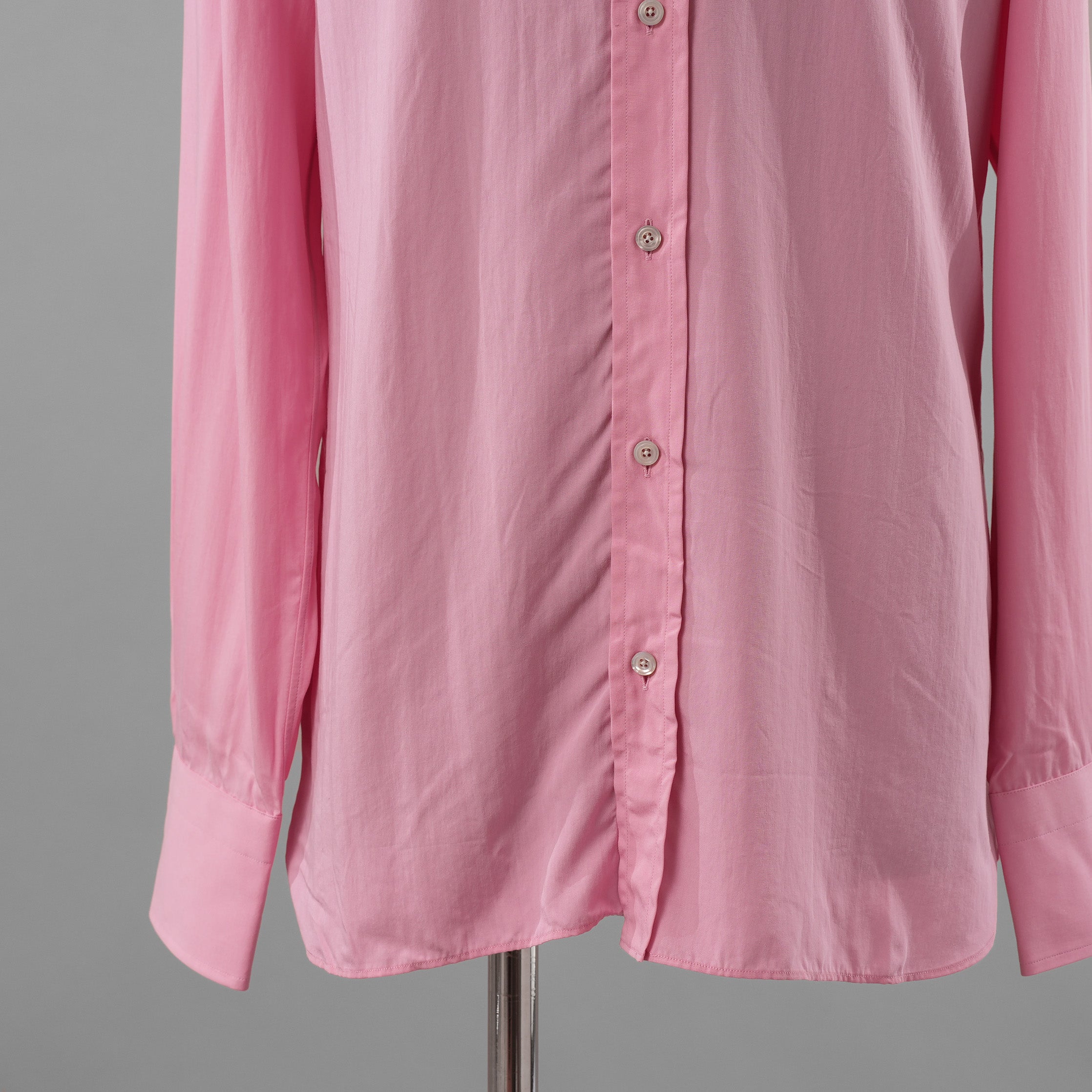 TOM FORD トム フォード / 美品 シルク混 スリムフィット ドレスシャツ 長袖シャツ / HSBC01 / size 40 (PINK) 352018-in-ue