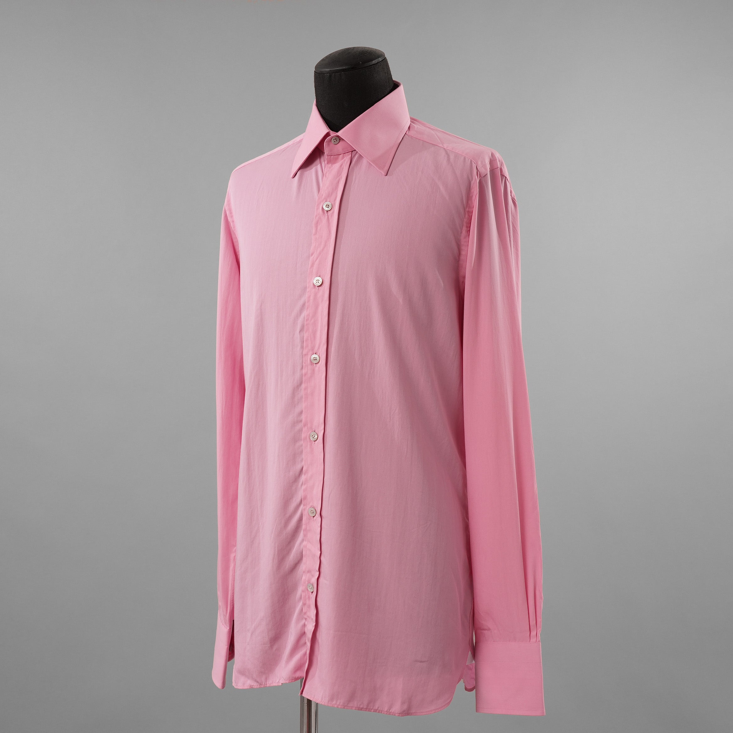 TOM FORD トム フォード / 美品 シルク混 スリムフィット ドレスシャツ 長袖シャツ / HSBC01 / size 40 (PINK) 352018-in-ue