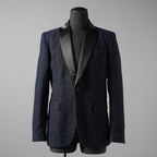 DIESEL ディーゼル / ディーゼルブラックゴールド / 加工 デニム タキシード ブレザー / テーラード ジャケット / RN93243 CA25594 / size46 (BLUE)