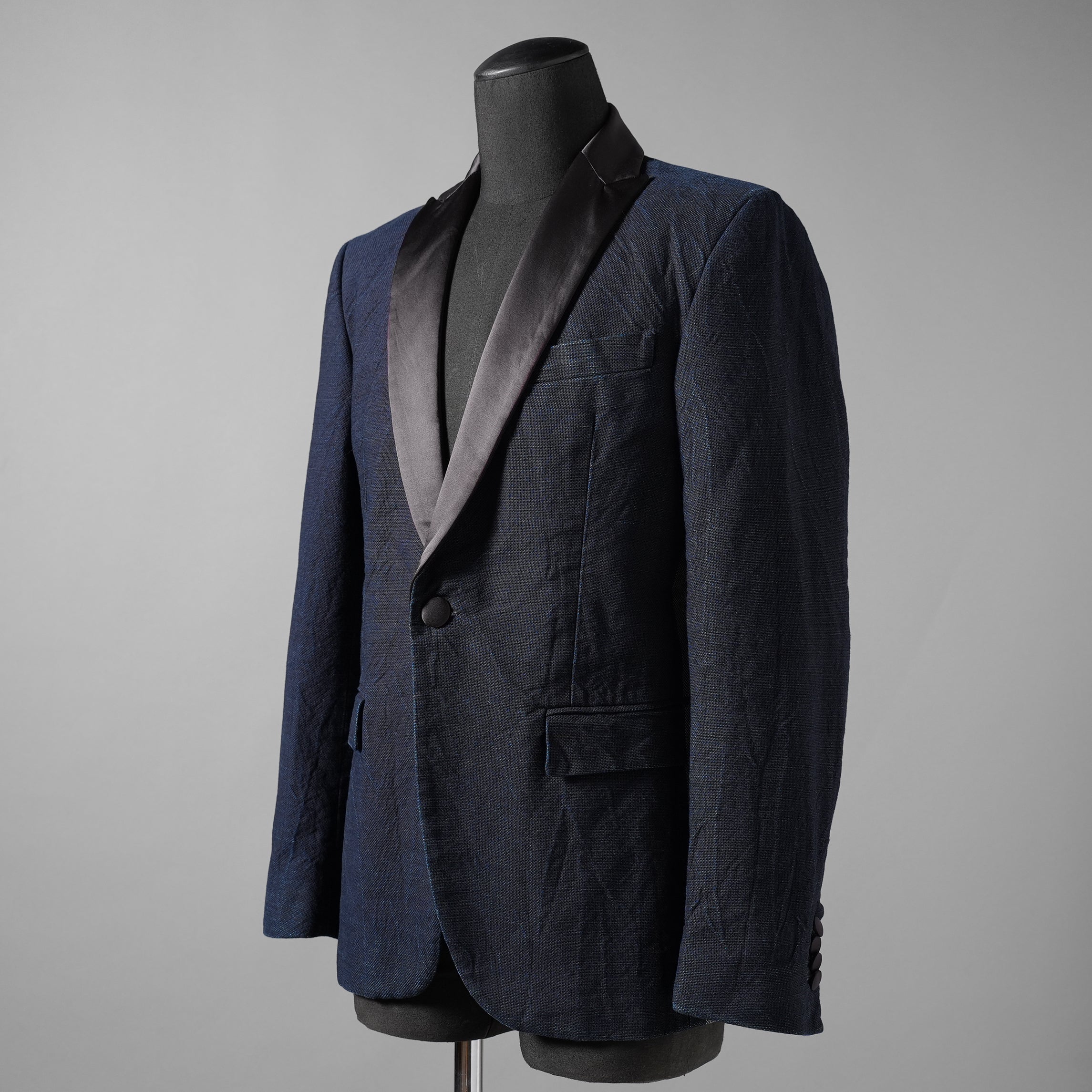 DIESEL ディーゼル / ディーゼルブラックゴールド / 加工 デニム タキシード ブレザー / テーラード ジャケット / RN93243 CA25594 / size46 (BLUE)