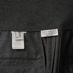 Brunello Cucinelli ブルネロ クチネリ / 美品 20AW ウール ジップアップ アウトタック ワイドレッグ クロップドパンツ / size 40 (GRAY) レディース 35008-izm
