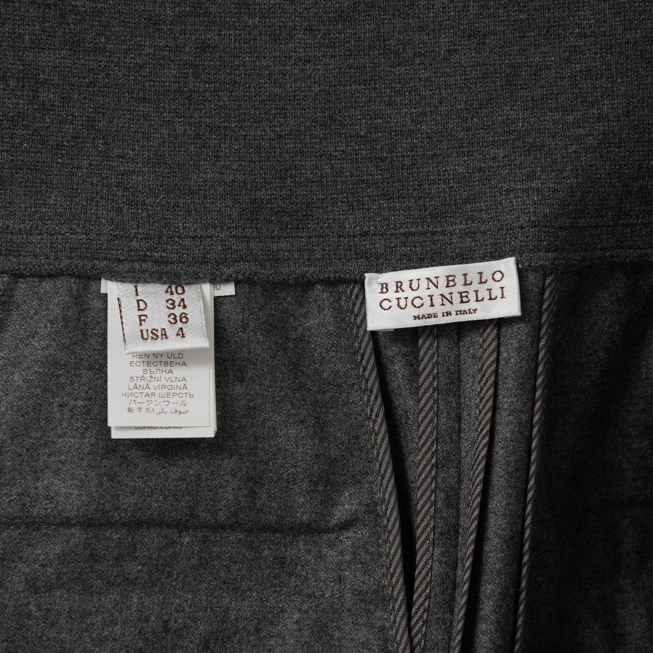 Brunello Cucinelli ブルネロ クチネリ / 美品 20AW ウール ジップアップ アウトタック ワイドレッグ クロップドパンツ / size 40 (GRAY) レディース 35008-izm