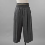 Brunello Cucinelli ブルネロ クチネリ / 美品 20AW ウール ジップアップ アウトタック ワイドレッグ クロップドパンツ / size 40 (GRAY) レディース 35008-izm