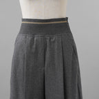 Brunello Cucinelli ブルネロ クチネリ / 美品 20AW ウール ジップアップ アウトタック ワイドレッグ クロップドパンツ / size 40 (GRAY) レディース 35008-izm