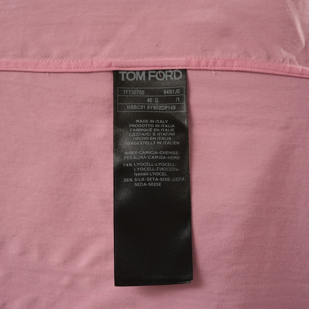 TOM FORD トム フォード / 美品 シルク混 スリムフィット ドレスシャツ 長袖シャツ / HSBC01 / size 40 (PINK) 352018-in-ue