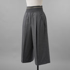 Brunello Cucinelli ブルネロ クチネリ / 美品 20AW ウール ジップアップ アウトタック ワイドレッグ クロップドパンツ / size 40 (GRAY) レディース 35008-izm