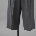 Brunello Cucinelli ブルネロ クチネリ / 美品 20AW ウール ジップアップ アウトタック ワイドレッグ クロップドパンツ / size 40 (GRAY) レディース 35008-izm