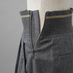 Brunello Cucinelli ブルネロ クチネリ / 美品 20AW ウール ジップアップ アウトタック ワイドレッグ クロップドパンツ / size 40 (GRAY) レディース 35008-izm