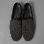 JIMMY CHOO ジミー チュウ / スタッズ付き オペラシューズ スリッポン シューズ / size 40 (25cm) BLACK 352010-ymu
