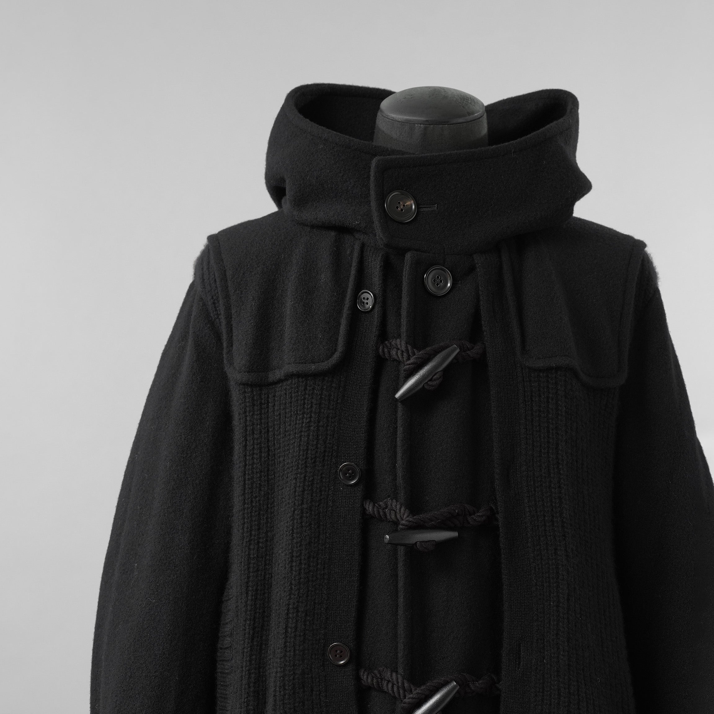 UNDERCOVER アンダーカバー / 美品 21AW ロングダッフルコート ニットレイヤード ダッフルコート コート / UC2A4313 / size 2 (BLACK) 352019-in-ue