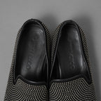 JIMMY CHOO ジミー チュウ / スタッズ付き オペラシューズ スリッポン シューズ / size 40 (25cm) BLACK 352010-ymu