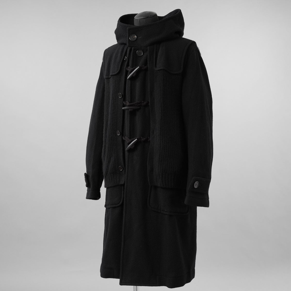 UNDERCOVER アンダーカバー / 美品 21AW ロングダッフルコート ニットレイヤード ダッフルコート コート / UC2A4313 / size 2 (BLACK) 352019-in-ue