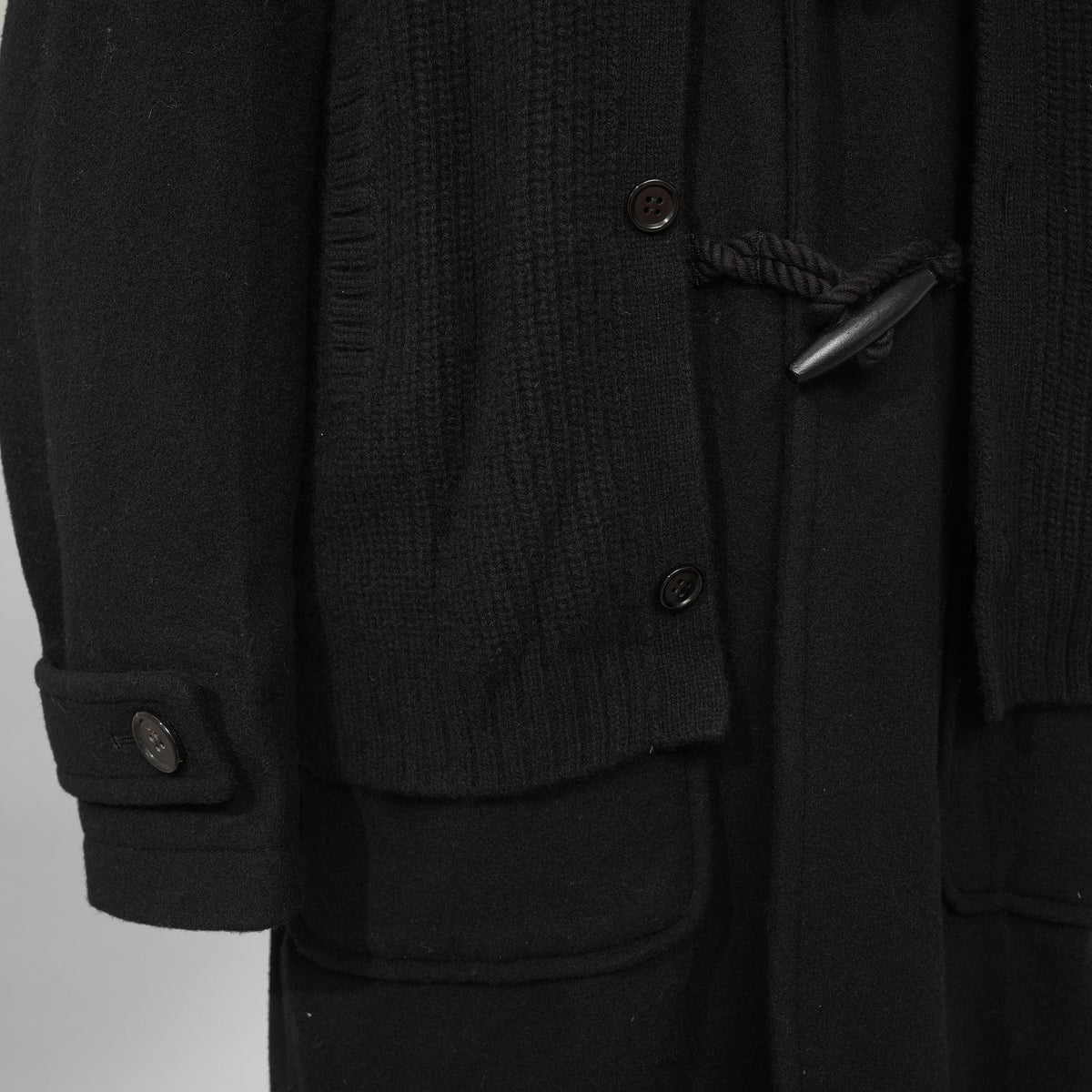 UNDERCOVER アンダーカバー / 美品 21AW ロングダッフルコート ニットレイヤード ダッフルコート コート / UC2A4313 / size 2 (BLACK) 352019-in-ue