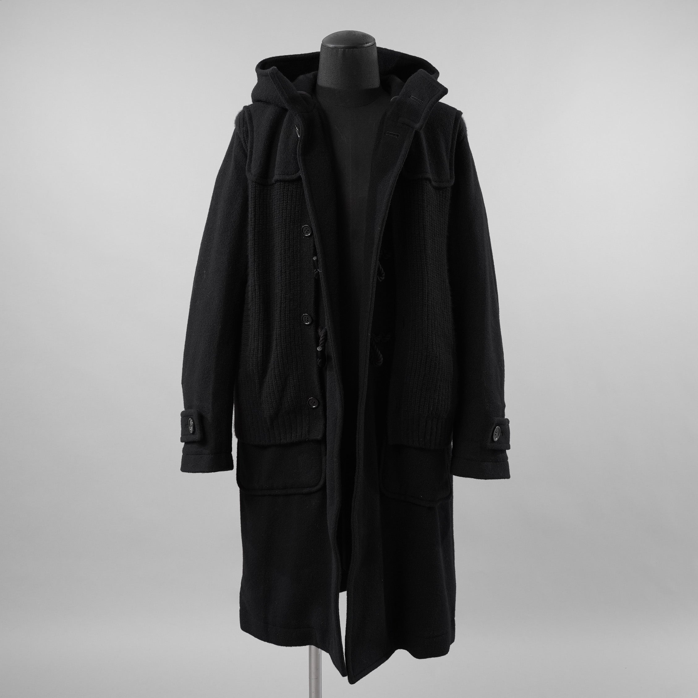 UNDERCOVER アンダーカバー / 美品 21AW ロングダッフルコート ニットレイヤード ダッフルコート コート / UC2A4313 / size 2 (BLACK) 352019-in-ue