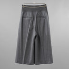 Brunello Cucinelli ブルネロ クチネリ / 美品 20AW ウール ジップアップ アウトタック ワイドレッグ クロップドパンツ / size 40 (GRAY) レディース 35008-izm
