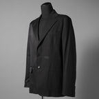 MM6 MAISON MARGIERA メゾンマルジェラ / 美品 24SS アシンメトリー ブレザー / ウール ジャケット / SH2BN0002 MTN004 / size 44 (BLACK)