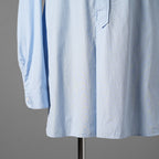 blurhmsROOTSTOCK ブラームス ルーツストック / ハードツイスト シャンブレー グランパシャツ / size 3 (SAXE BLUE)