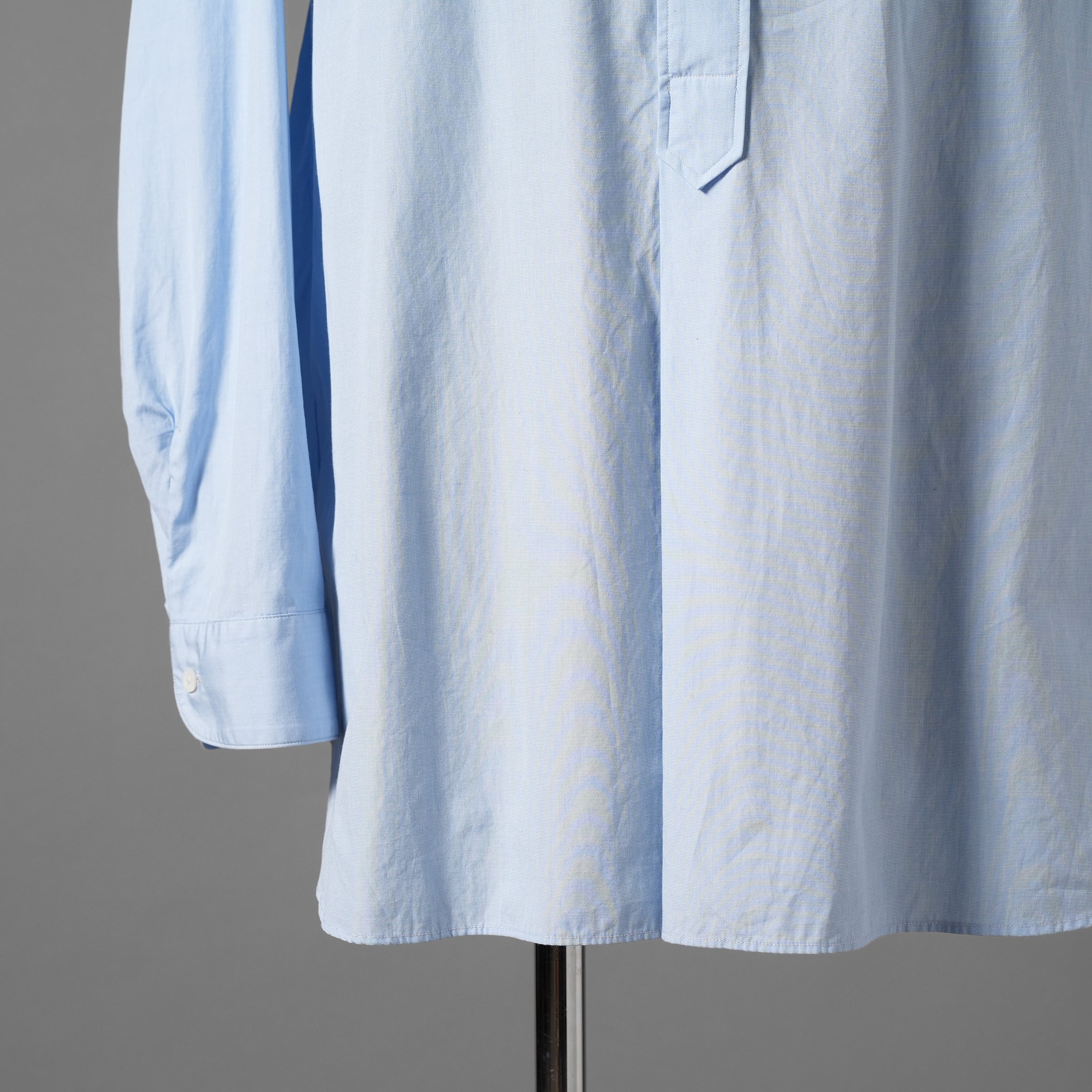 blurhmsROOTSTOCK ブラームス ルーツストック / ハードツイスト シャンブレー グランパシャツ / size 3 (SAXE BLUE)