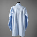 blurhmsROOTSTOCK ブラームス ルーツストック / ハードツイスト シャンブレー グランパシャツ / size 3 (SAXE BLUE)