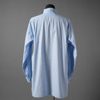 blurhmsROOTSTOCK ブラームス ルーツストック / ハードツイスト シャンブレー グランパシャツ / size 3 (SAXE BLUE)