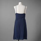 FENDI フェンディ / 19AW 美品 シルクレース インセット 花柄 ワンピース / フリル 長袖ドレス / FDA548 A8E6 / size 40 (NAVY) レディース