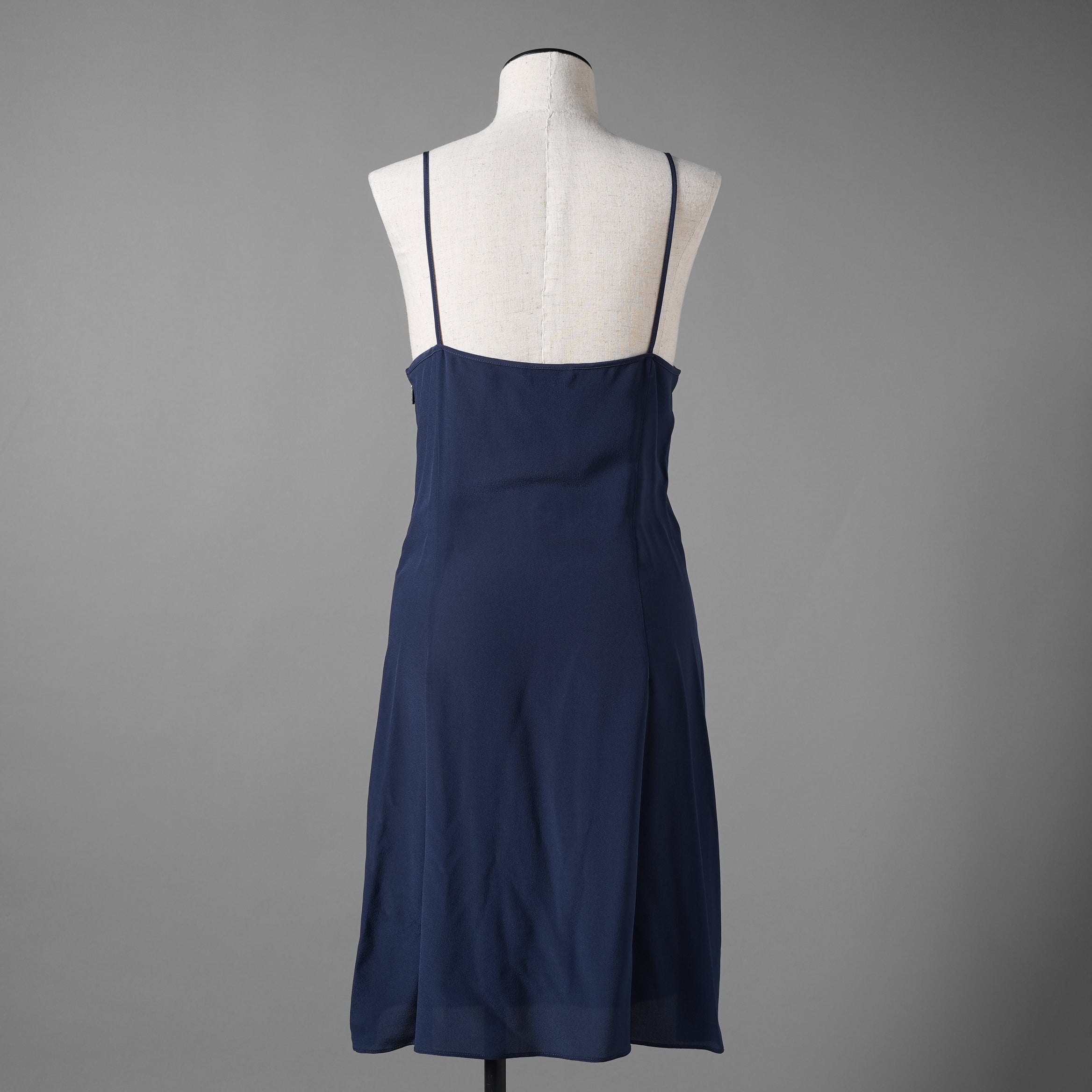 FENDI フェンディ / 19AW 美品 シルクレース インセット 花柄 ワンピース / フリル 長袖ドレス / FDA548 A8E6 / size 40 (NAVY) レディース