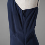 FENDI フェンディ / 19AW 美品 シルクレース インセット 花柄 ワンピース / フリル 長袖ドレス / FDA548 A8E6 / size 40 (NAVY) レディース